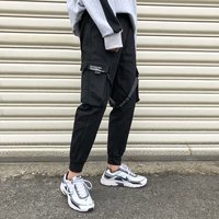 Wstążki Harem Joggers męskie spodnie bojówki Streetwear 2022 hip-hopowe casualowe kieszenie spodnie do biegania męskie modne spodnie Harajuku 2